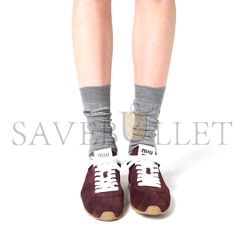 MIU MIU PLUME SUEDE SNEAKERS 5E114E